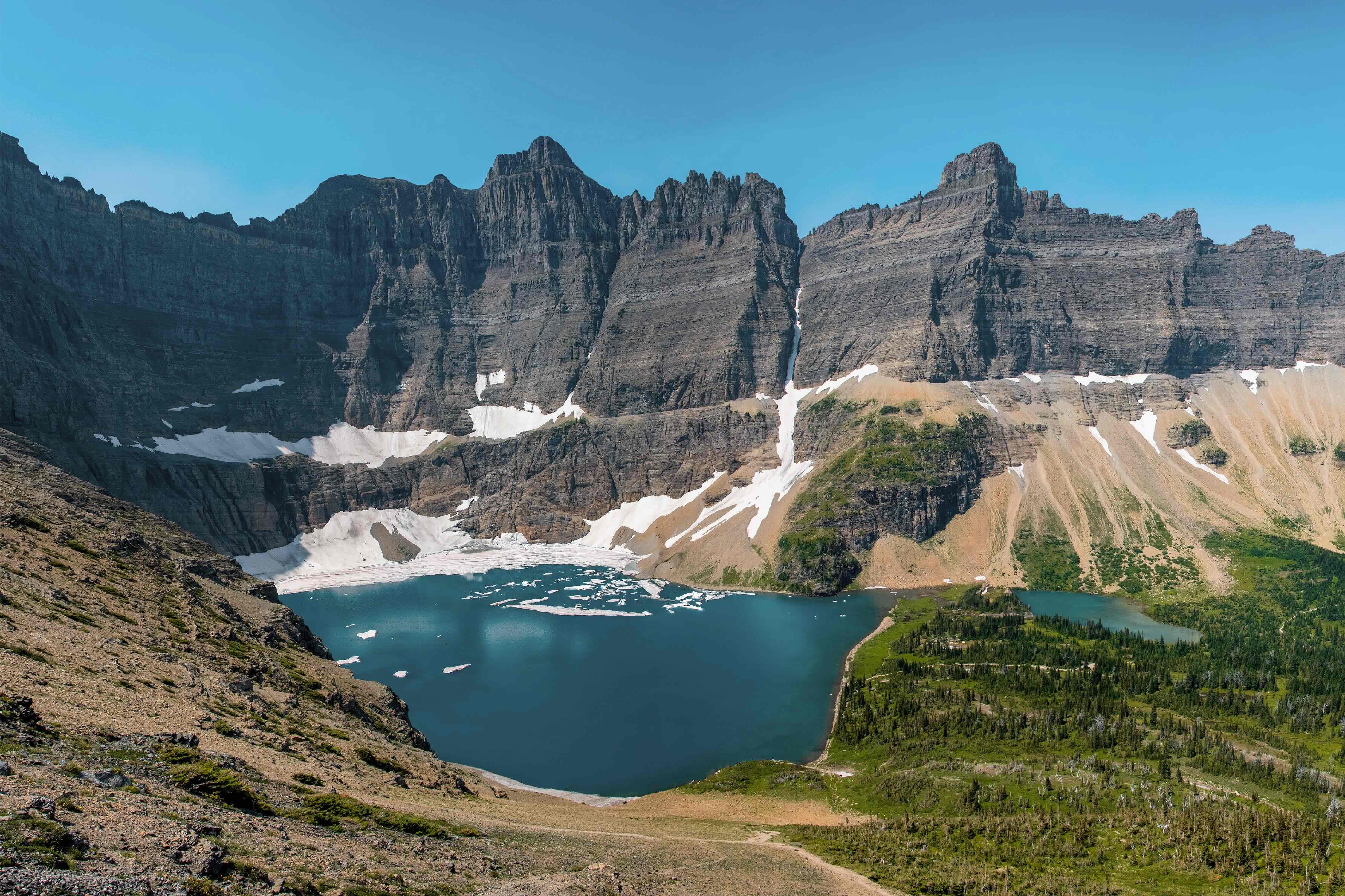 Mountains above Iceberg Lake in Glacier National Park